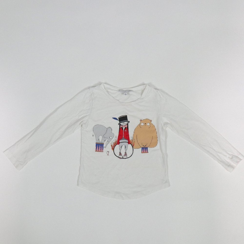Little Marc Jacobs T-Shirt Tee Girls 4T Long Sleeve White Circus - Picture 2 of 4